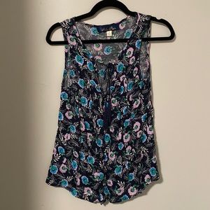 Navy floral tank